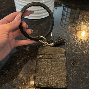 Leather key ring and card holder! NEW!